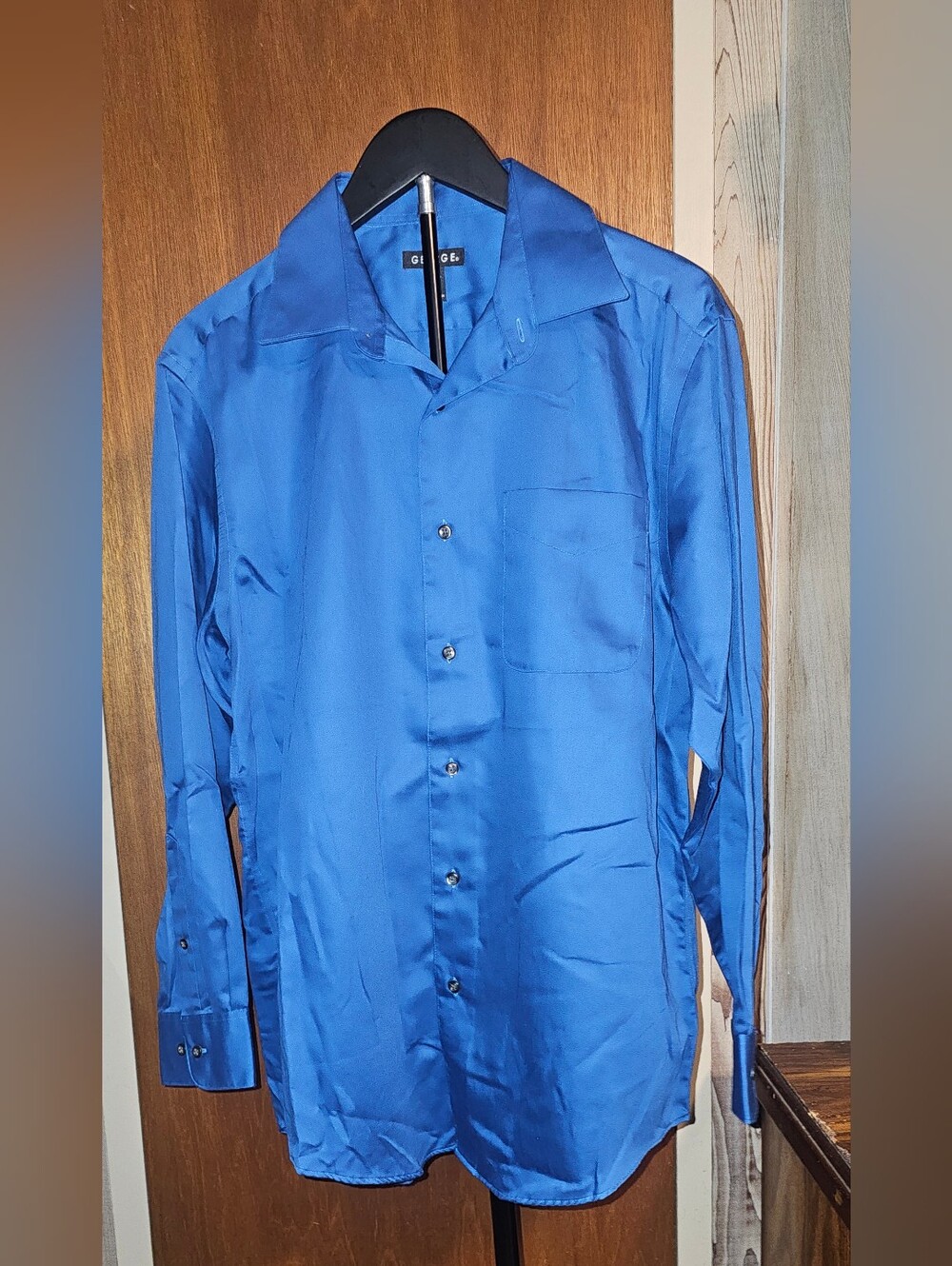 George Royal Blue Long-Sleeve Dress Shirt
